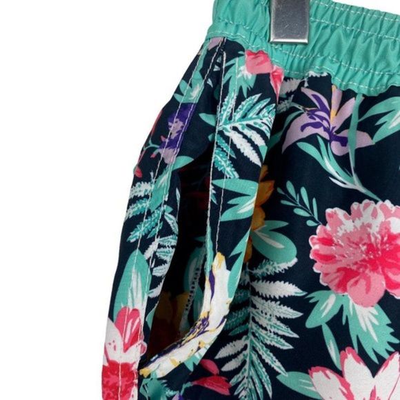 Jon Sonen Swimwear Men's Lined Floral Print Drawstring Bathing Suit Trunks US XL - Picture 5 of 8